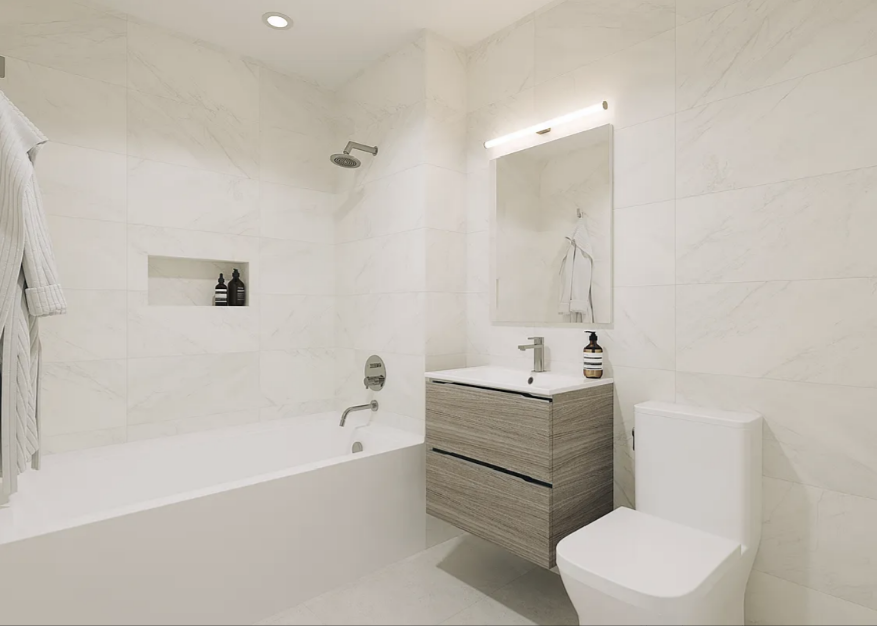 27-09 40th Avenue, Unit 3I Queens, NY 11101 - Photo 3 of 13 a bathroom with a sink a toilet and shower