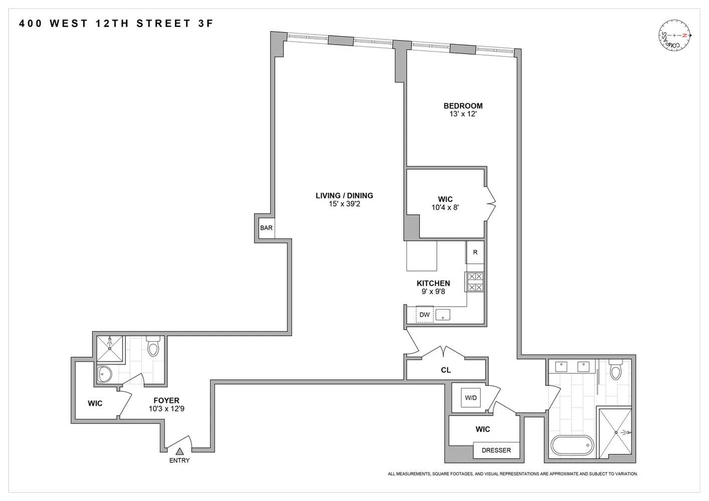 $3,850,000 | 400 West 12th Street, Unit 3F | West Village