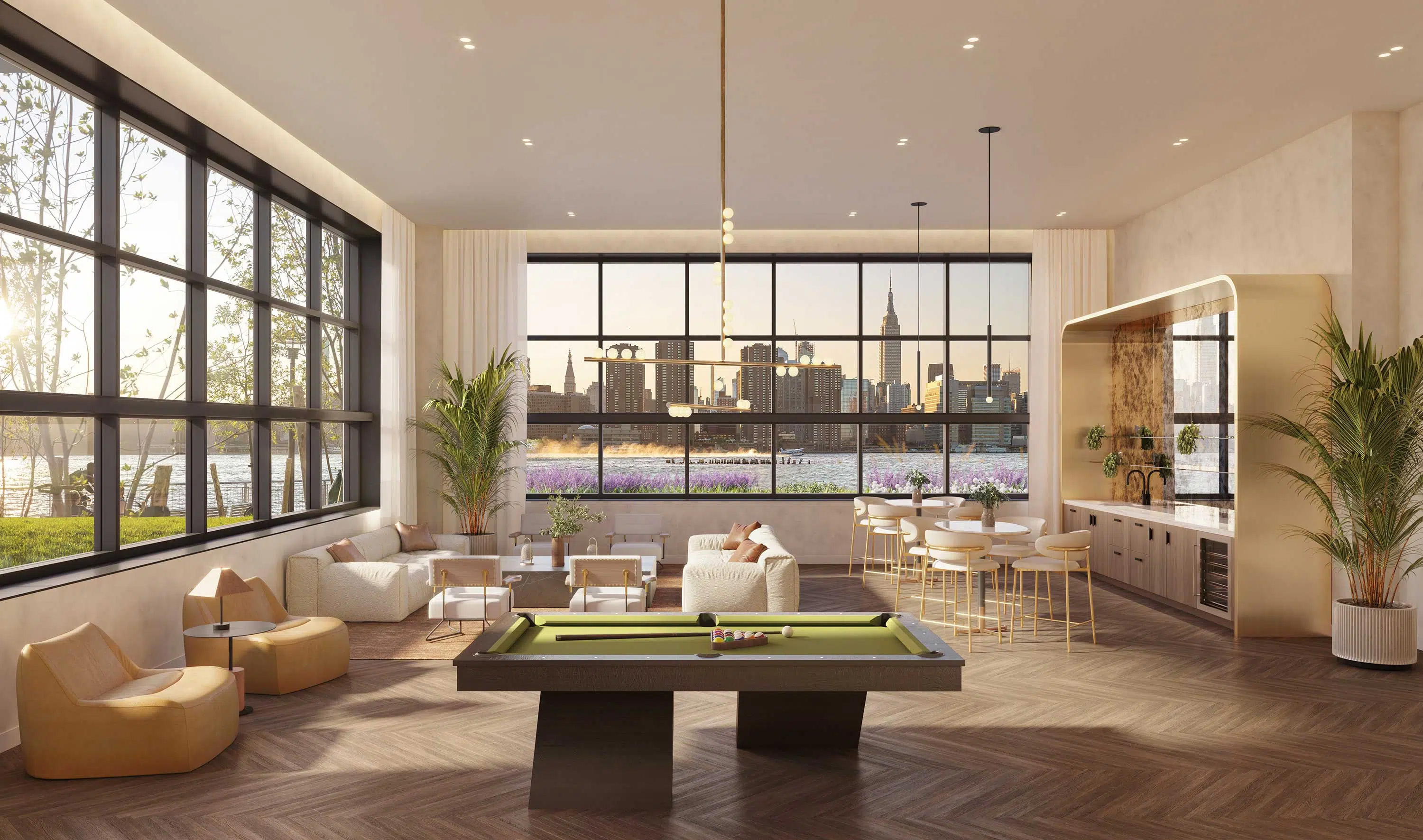 29 Huron Street, Unit 6AE Brooklyn, NY 11222 - Photo 9 of 13 a living room with furniture and a large window