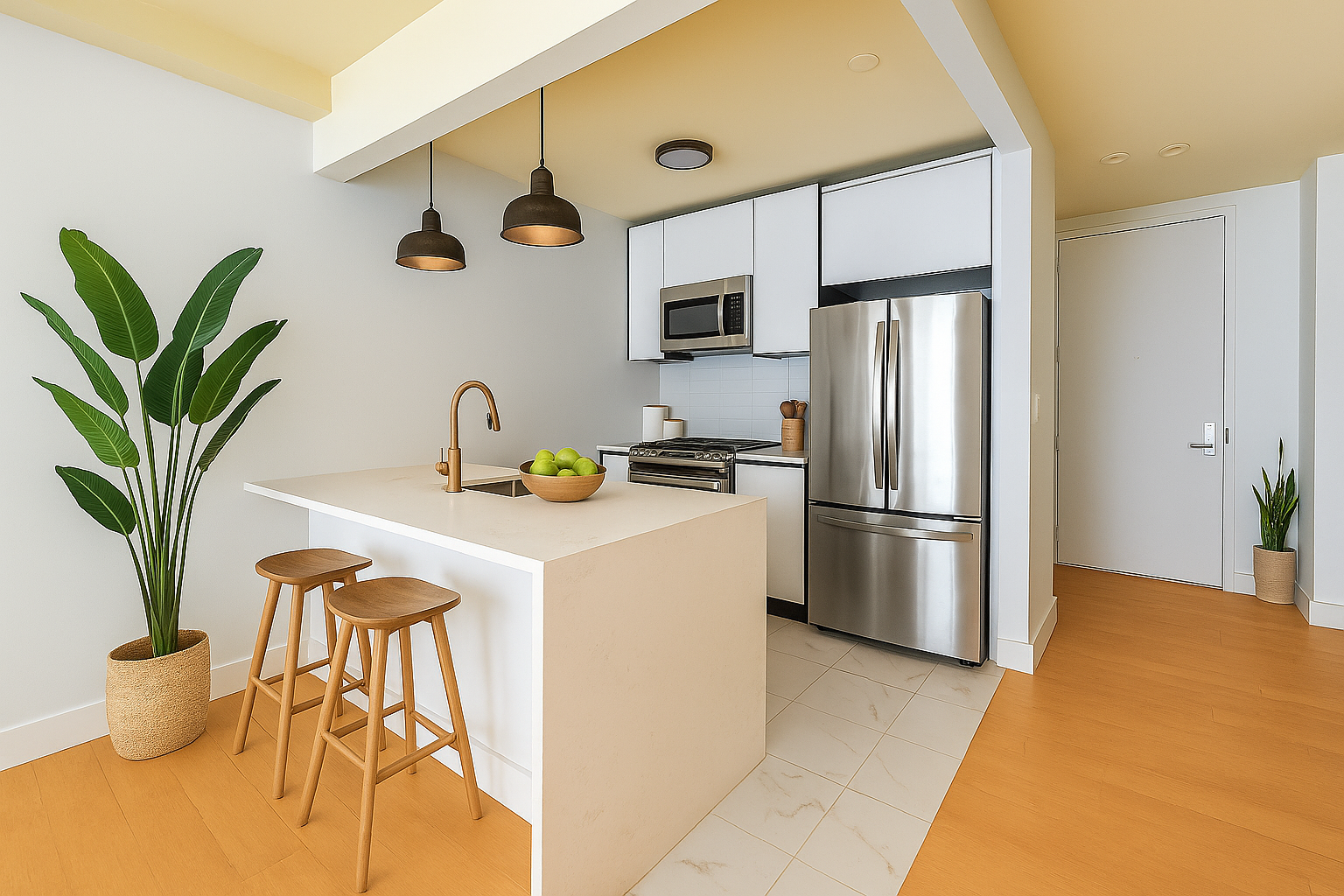 Saint Marks Avenue Brooklyn, NY 11213 - Photo 10 of 16 a kitchen with a refrigerator and a sink