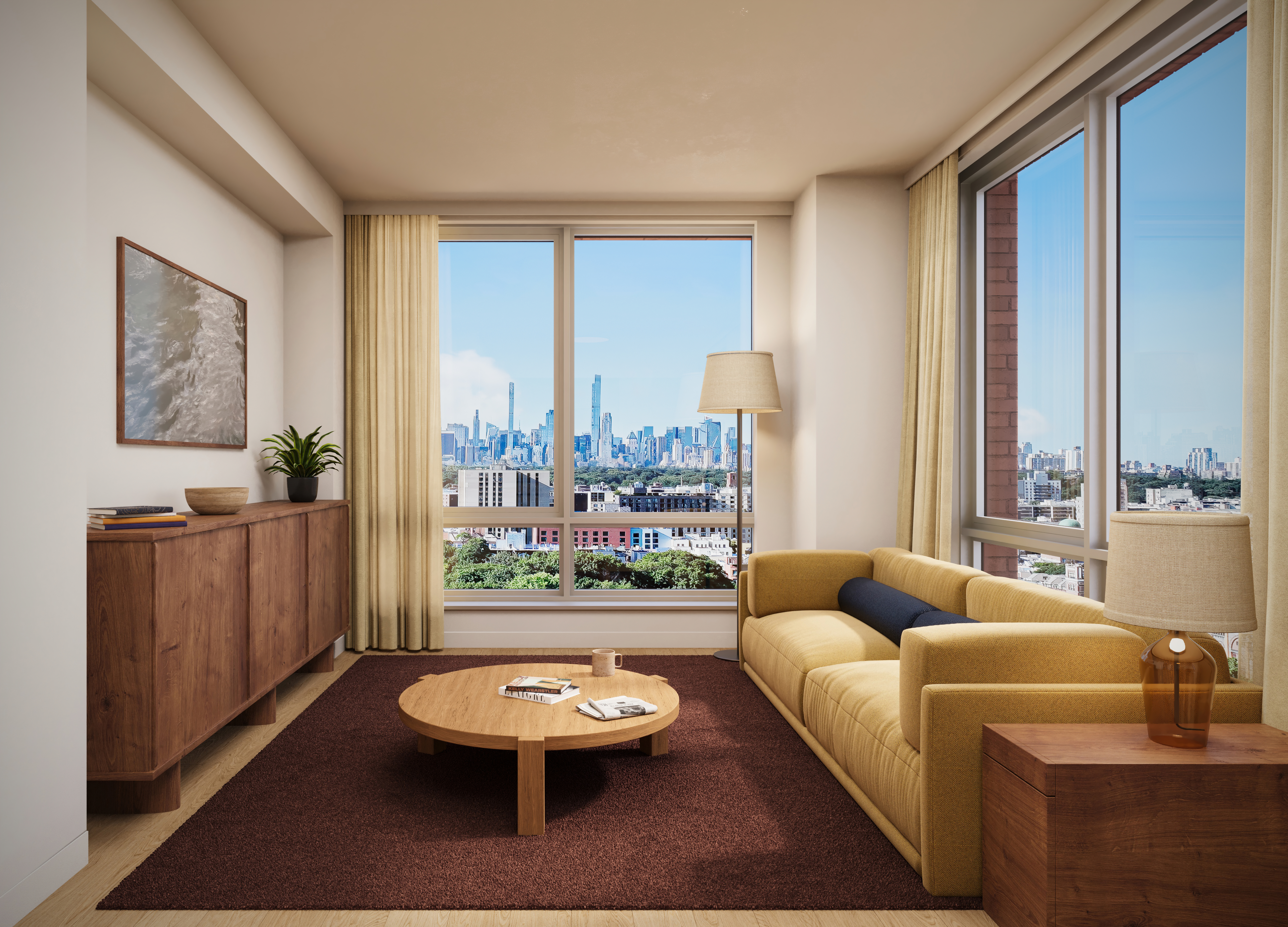 2035 5th Avenue, Unit 9J Manhattan, NY 10035 - Photo 3 of 14 a living room with furniture and a large window