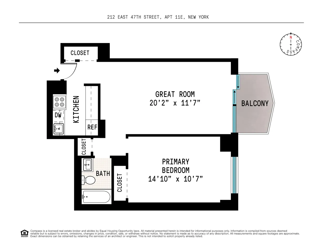 $845,000 | 212 East 47th Street, Unit 11E | Midtown East