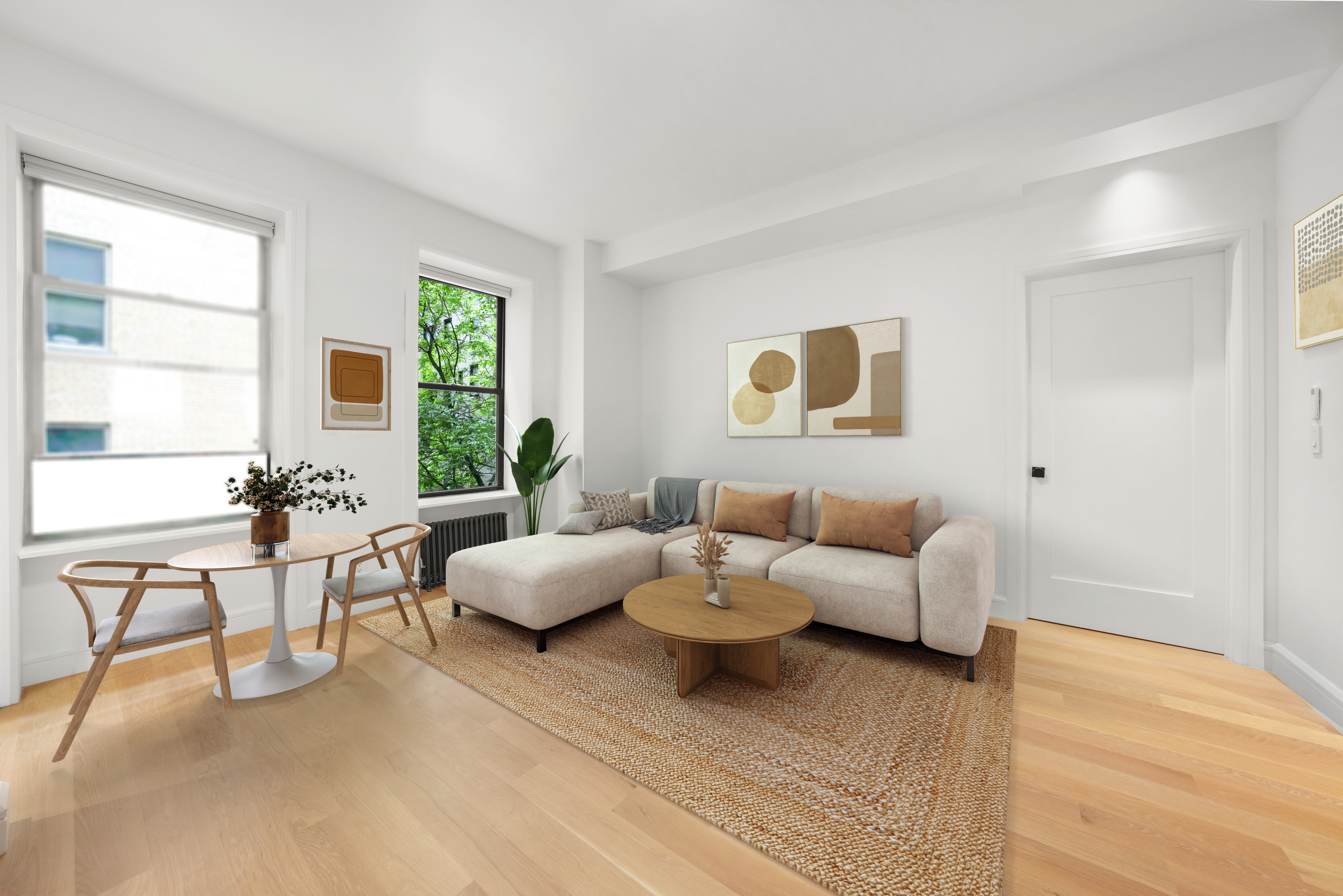 176 West 87th Street, Unit 1H Manhattan, NY 10024 - Photo 1 of 19 a living room with furniture and a large window