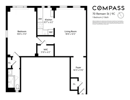 $785,000 | 70 Remsen Street, Unit 9C | Brooklyn Heights