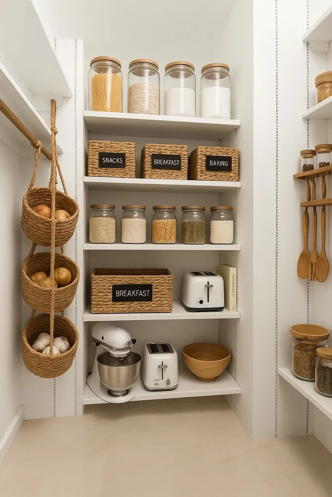 a shelf with books and knick knacks on it