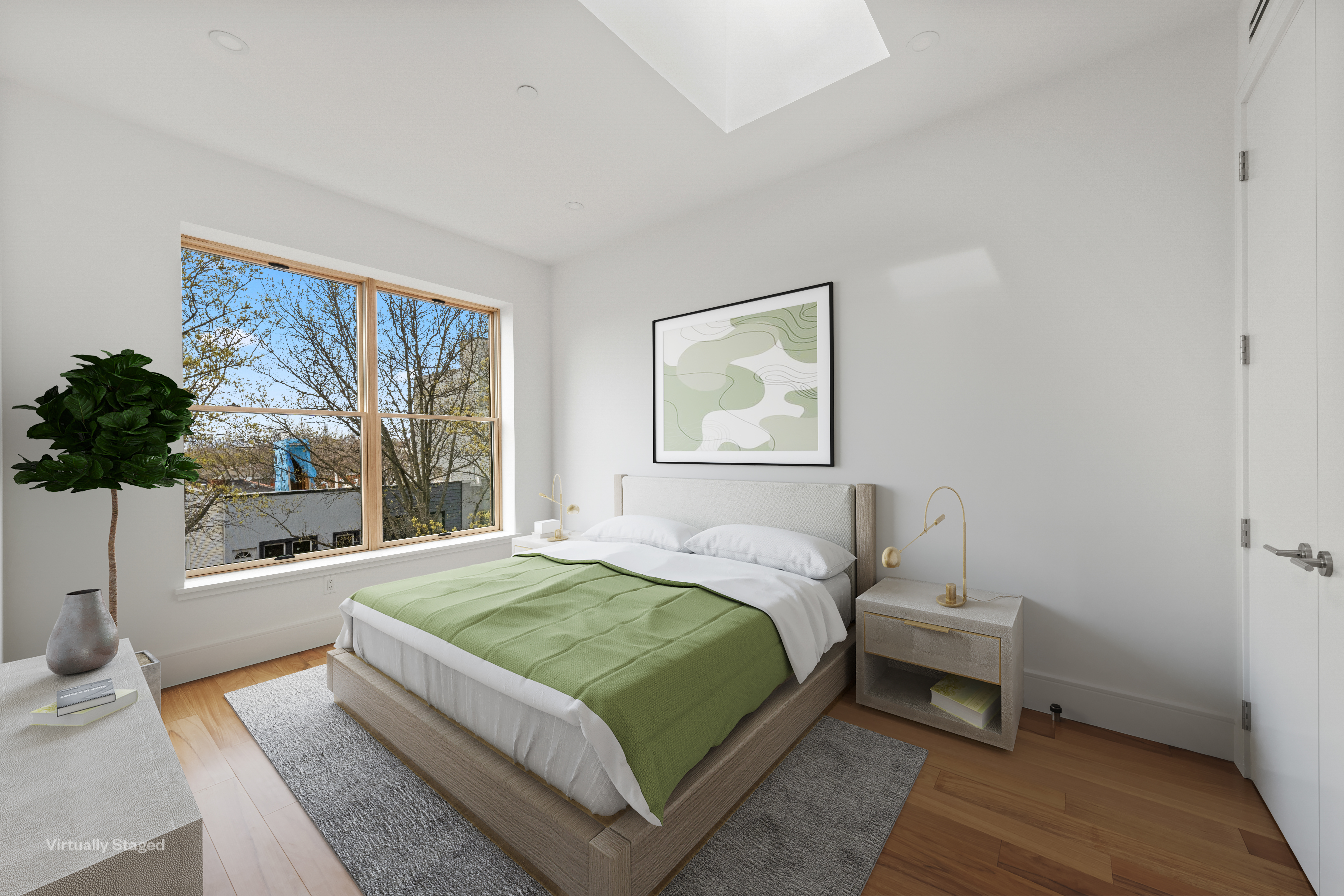 82 Cooper Street, Unit 3A Brooklyn, NY 11207 - Photo 2 of 17 a bedroom with a bed and a large window