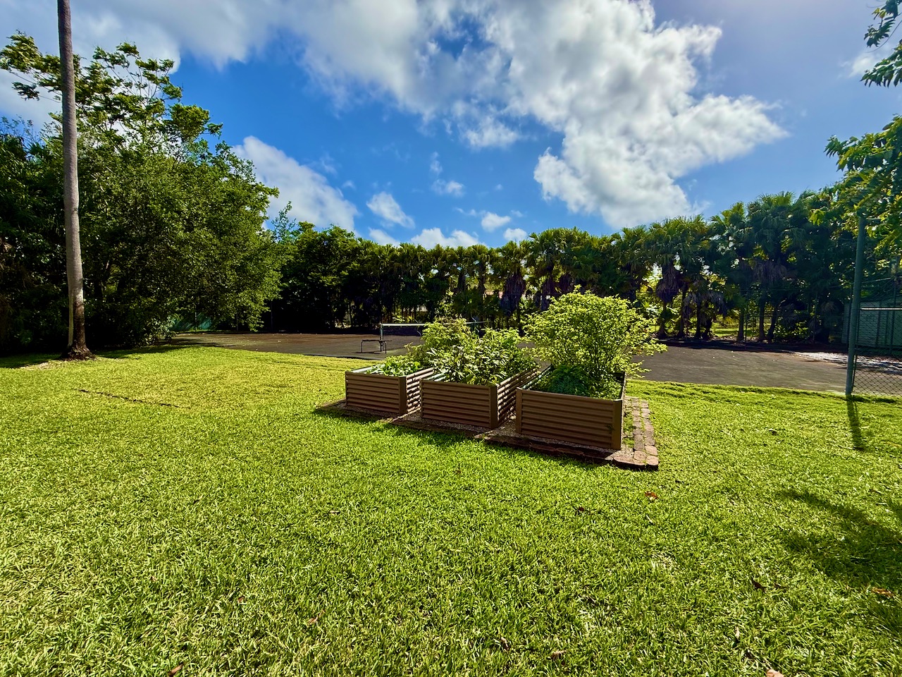 7555 Southwest 79th Avenue Miami, FL 33143 - Photo 7 of 8 a view of a garden with a bench