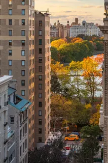 a view of a city with tall buildings