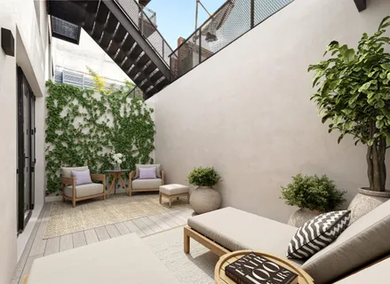 a outdoor living space with furniture