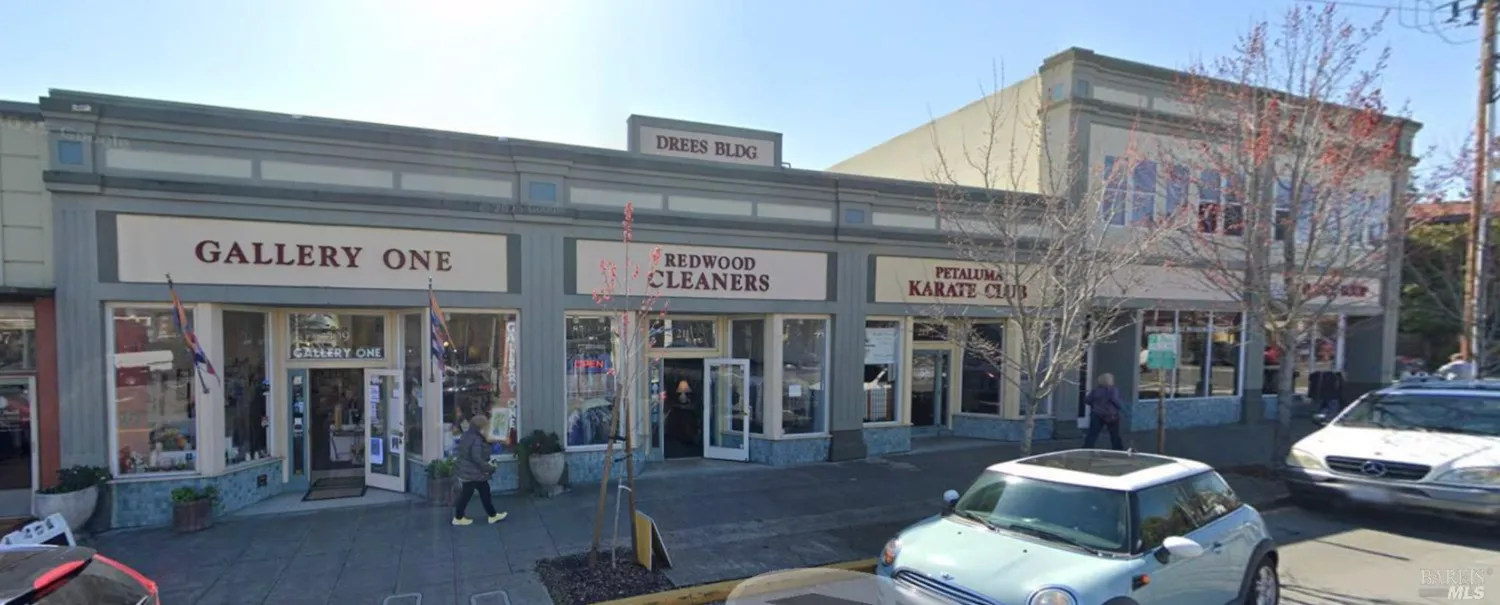 a building outdoor space with patio furniture