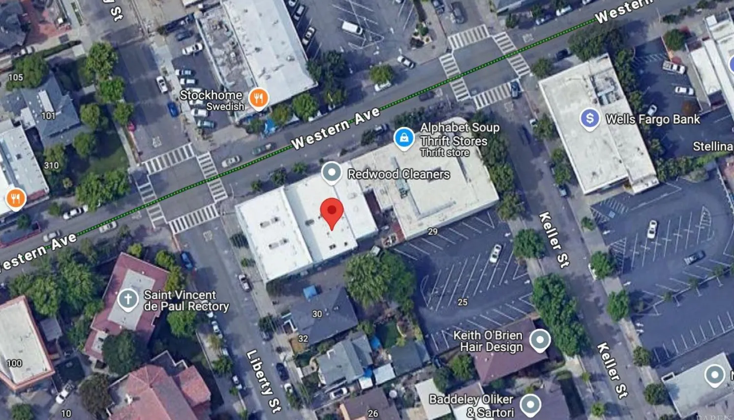 an aerial view of a city with lots of residential buildings