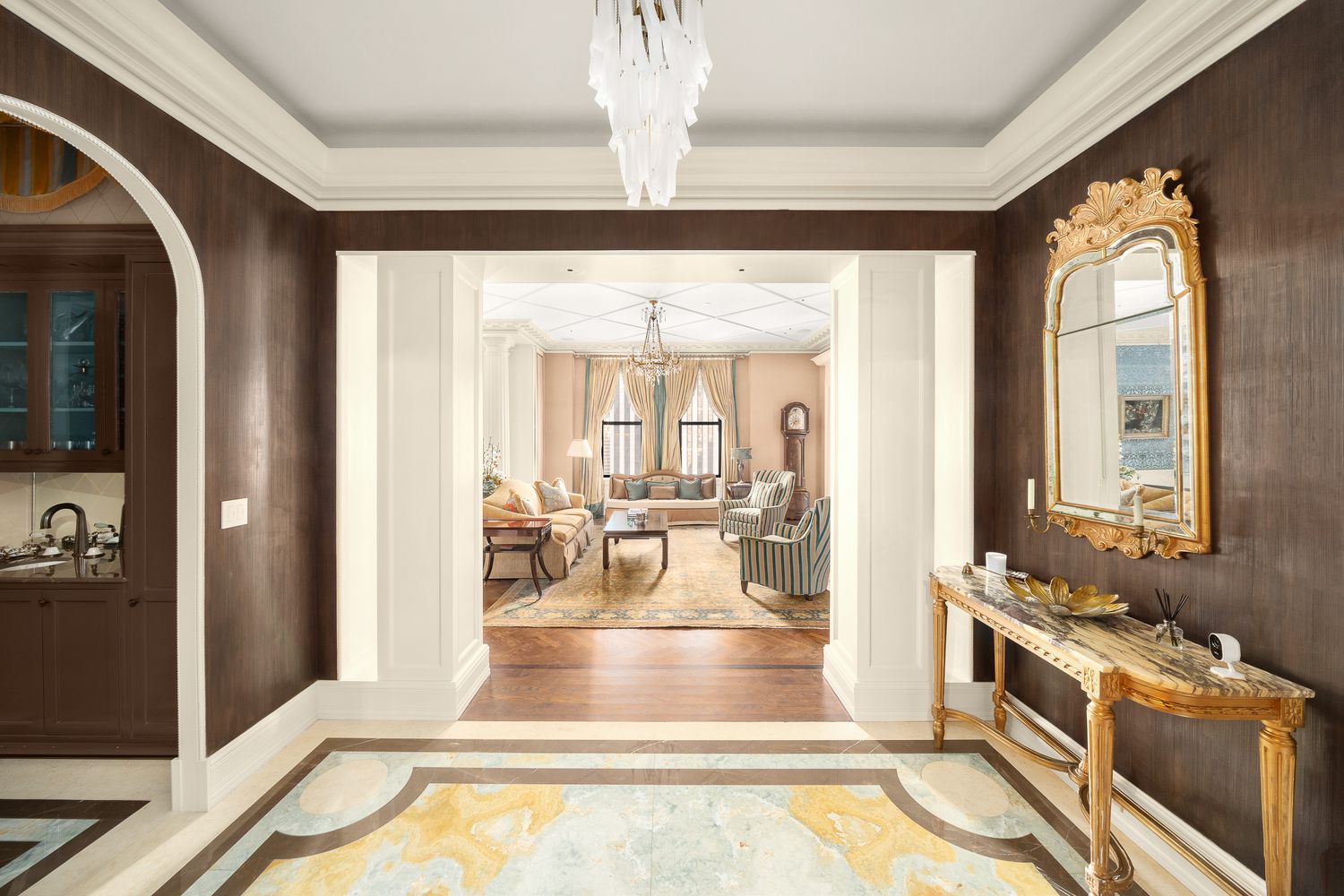 a view of a living room and a living room