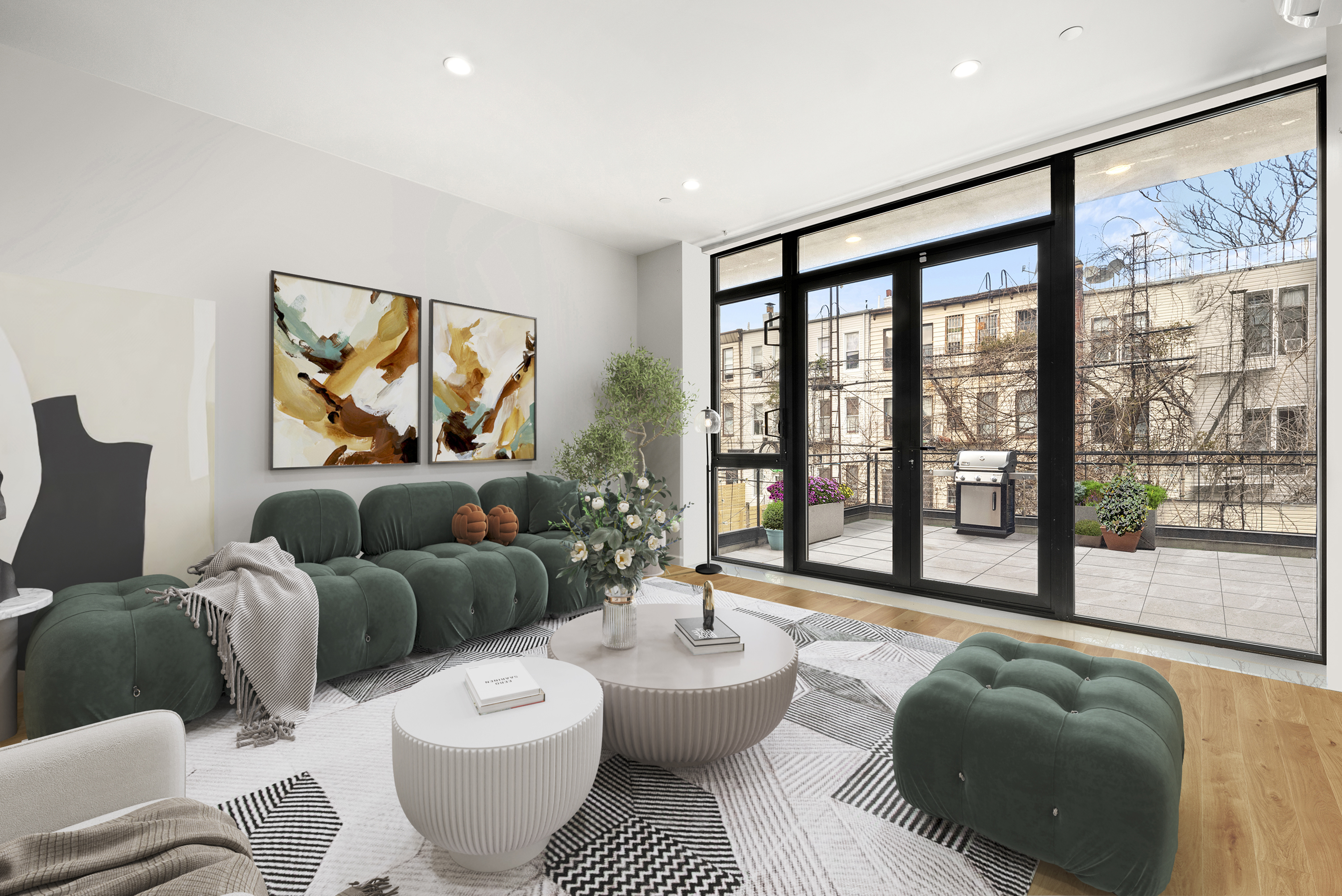 785 Hart Street, Unit THB Brooklyn, NY 11237 - Photo 4 of 15 a living room with furniture and a large window