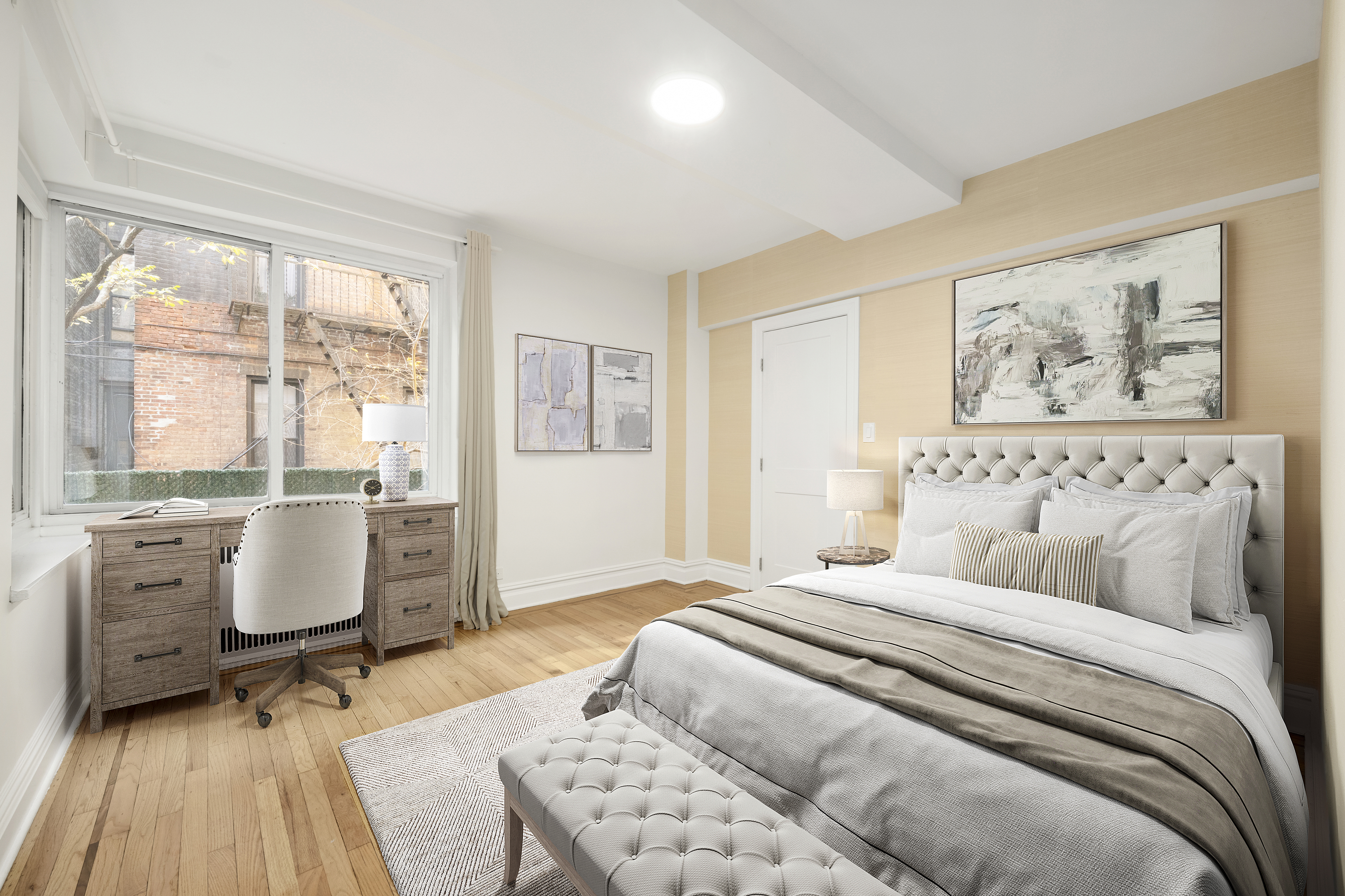 152 East 94th Street, Unit 2J Manhattan, NY 10128 - Photo 11 of 18 a spacious bedroom with a bed and glass door