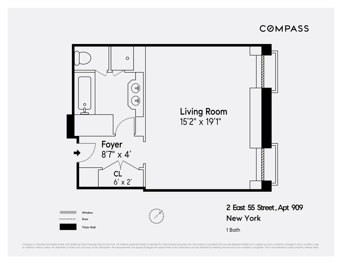 $68,000 | 2 East 55th Street, Unit 909W14 | Midtown East