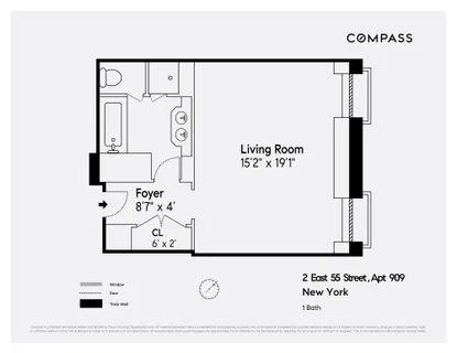 $68,000 | 2 East 55th Street, Unit 909W14 | Midtown East