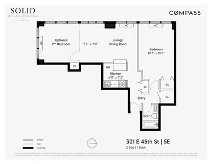 $850,000 | 301 East 45th Street, Unit 5E | Midtown East