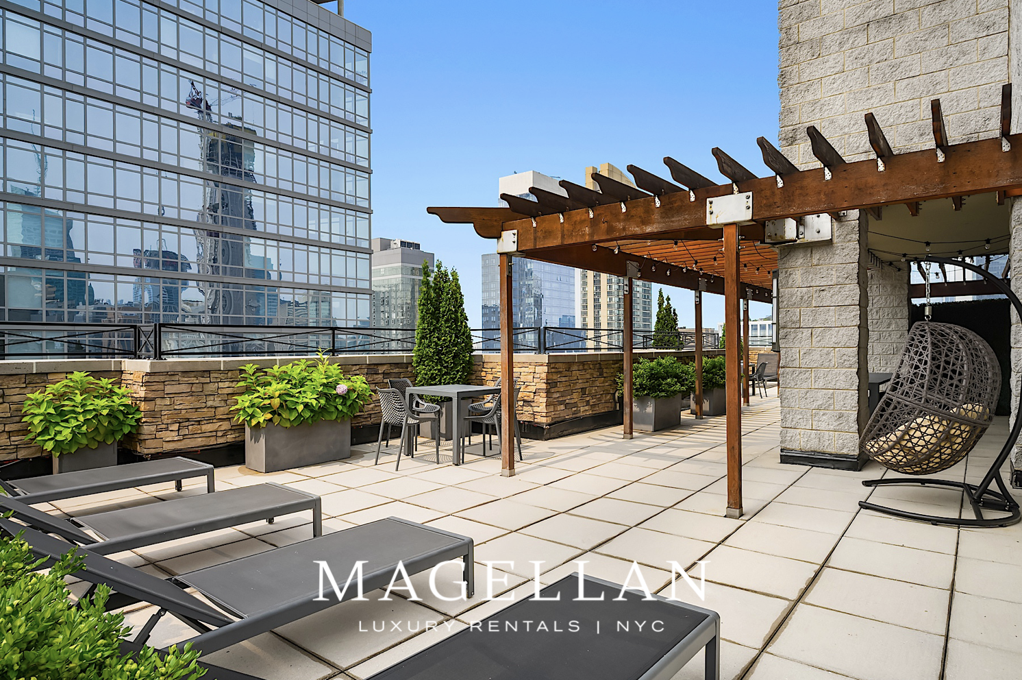 35 West 33rd Street, Unit 4B Manhattan, NY 10001 - Photo 17 of 17 a view of a patio with table and chairs and potted plants