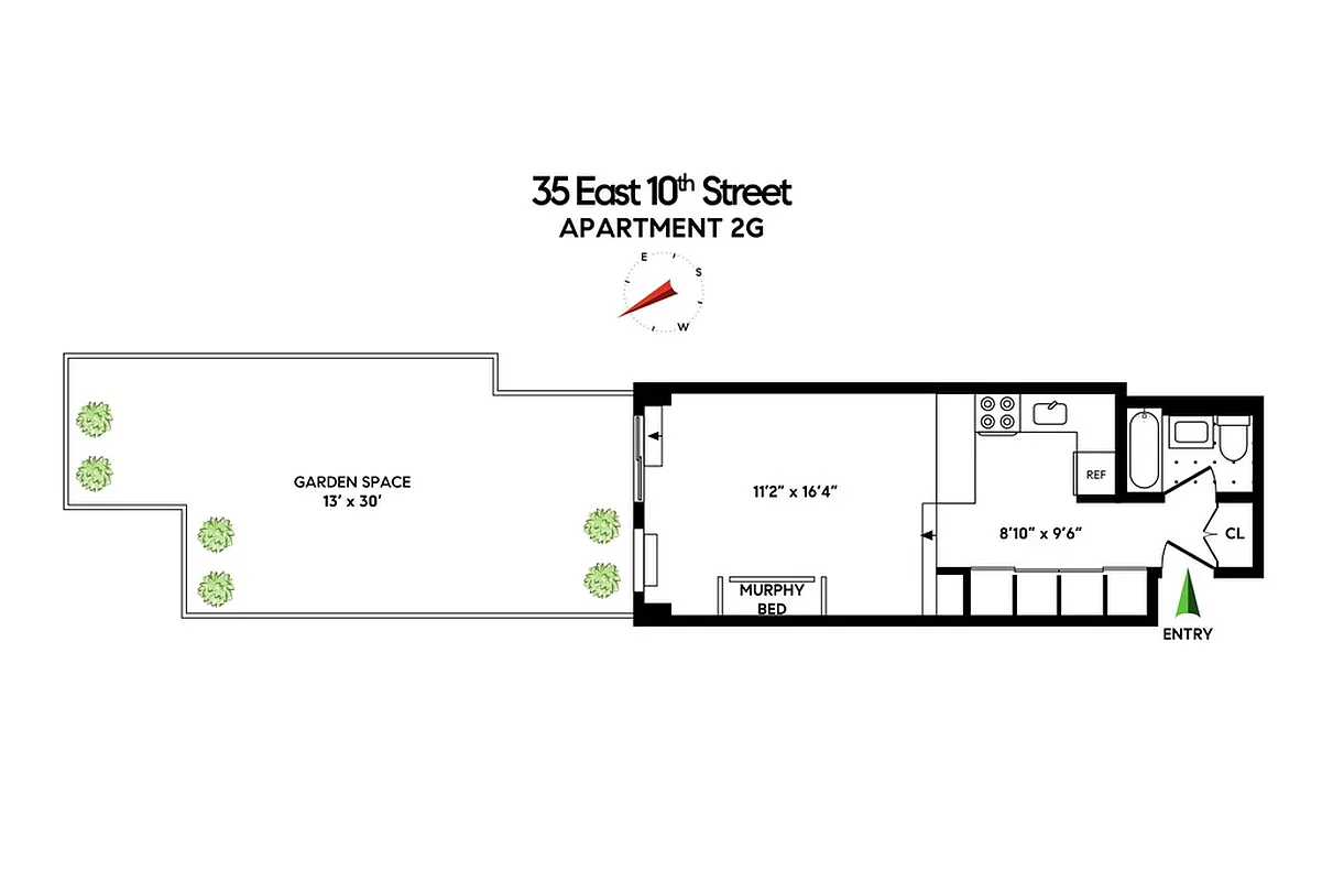 35 East 10th Street, Unit 2G Manhattan, NY 10003 - Photo 11 of 11 a picture of a room with a white wall and a white wall