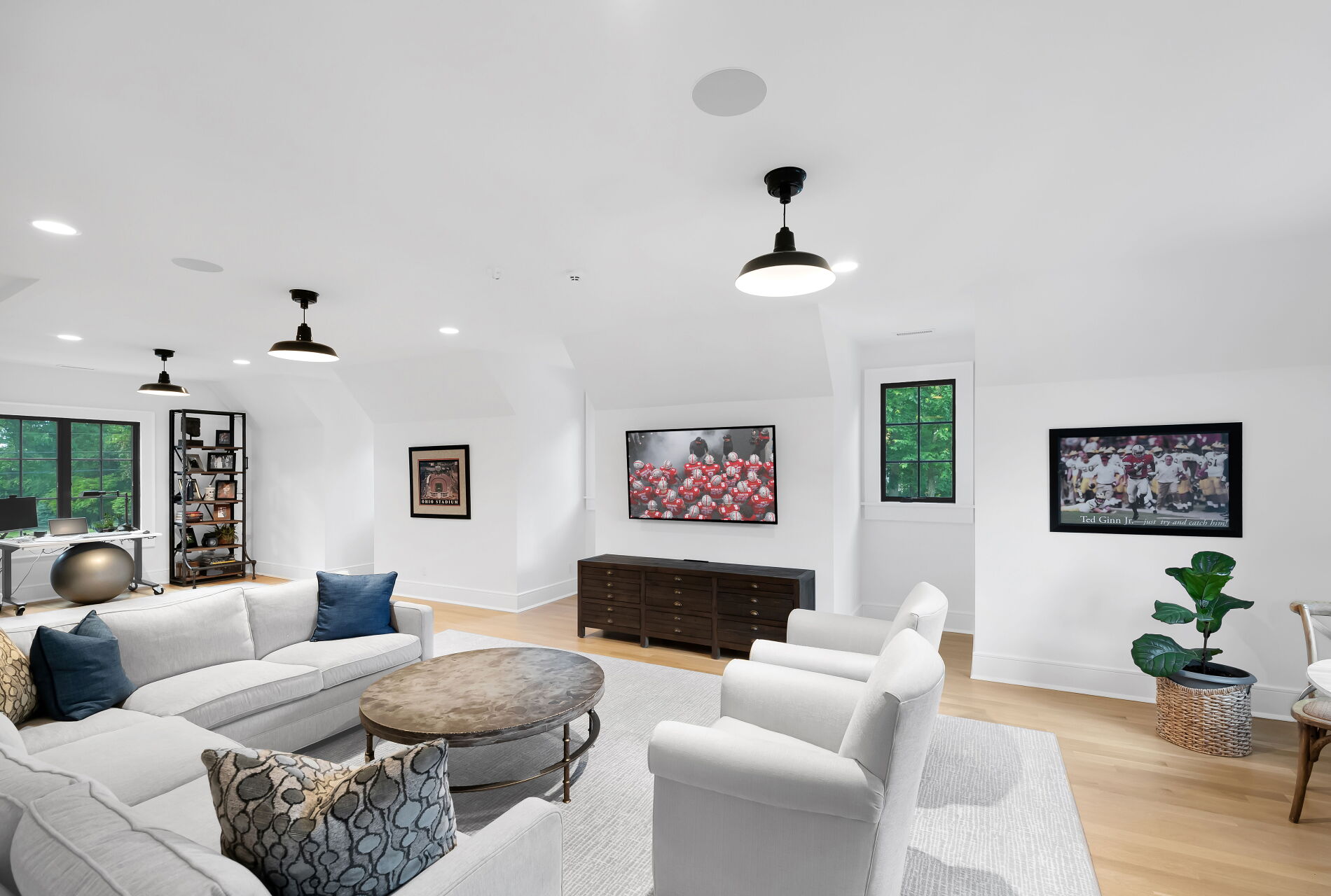 838 Seneca Road Franklin Lakes, NJ 07417 - Photo 58 of 92 a living room with furniture and a flat screen tv