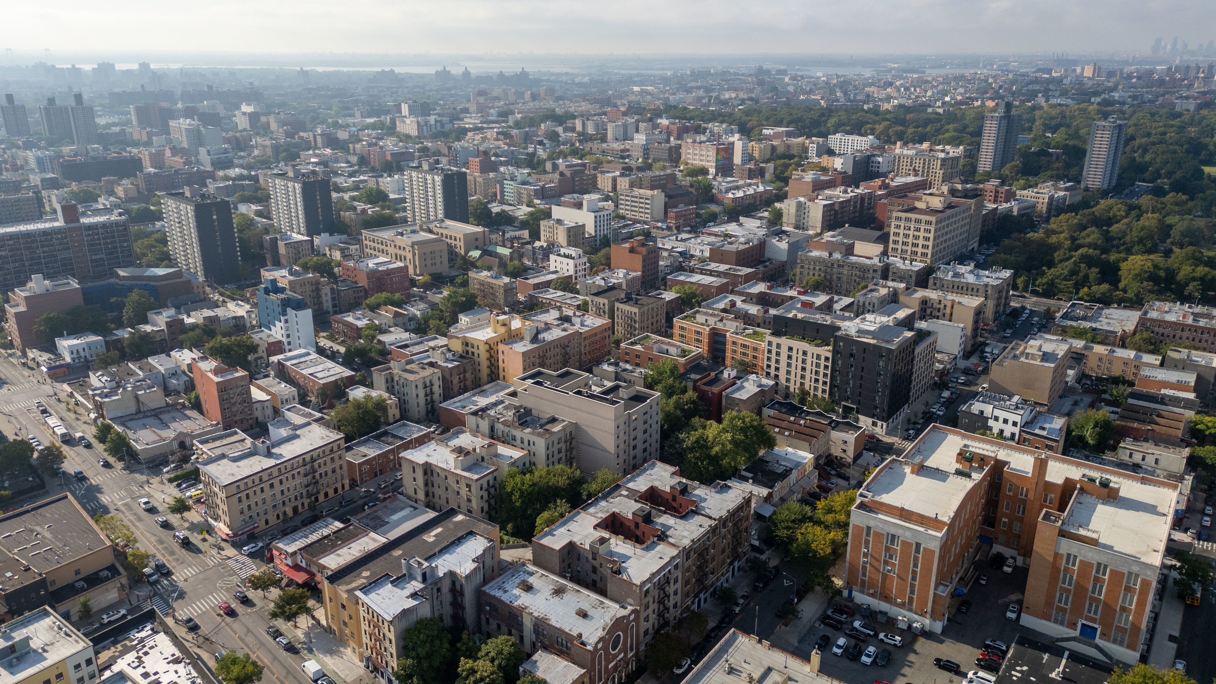 2023 Hughes Avenue Bronx, NY 10457 - Photo 46 of 63 an aerial view of a city with lots of residential buildings