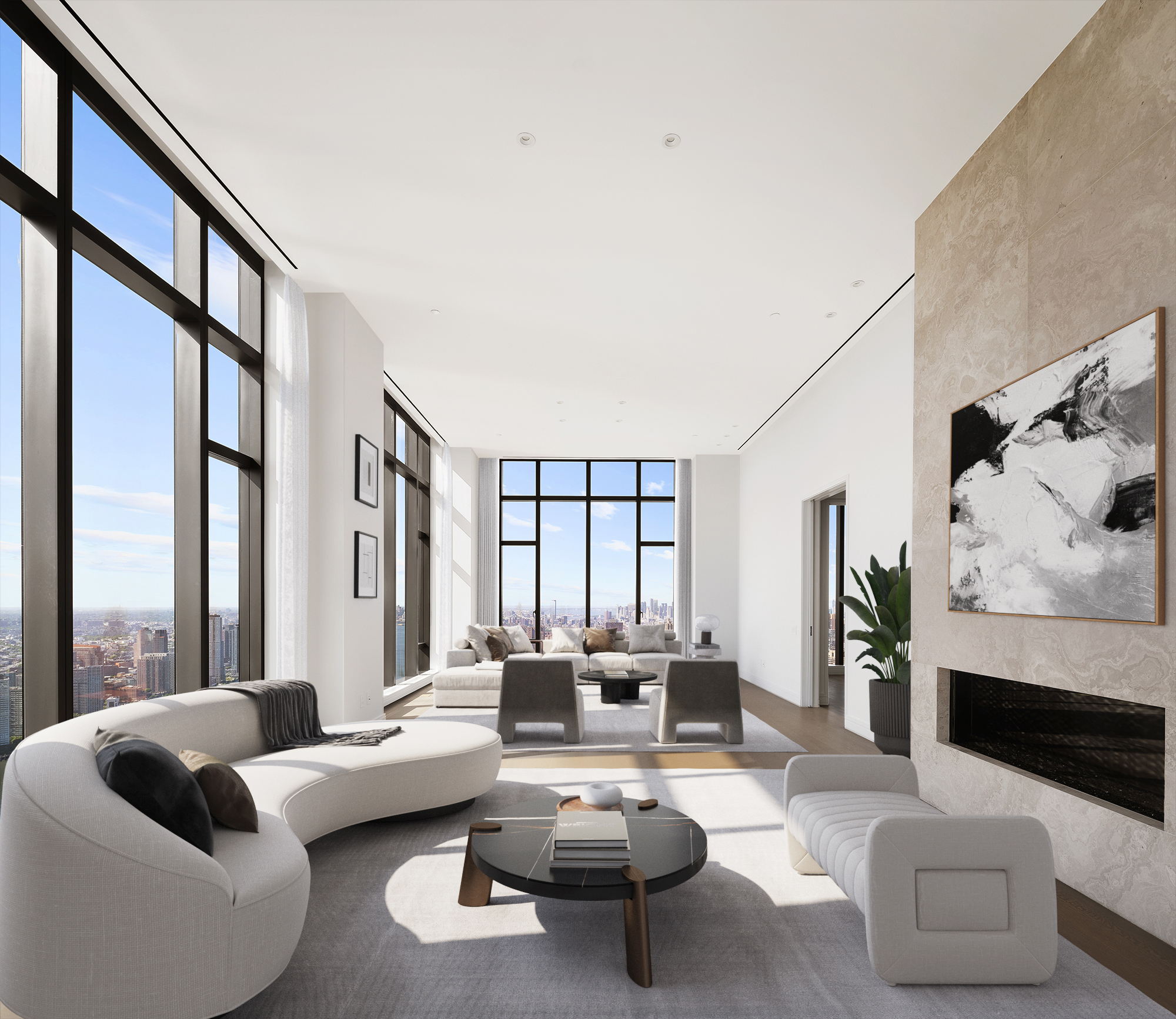 430 East 58th Street, Unit PH72 Manhattan, NY 10022 - Photo 2 of 26 a living room with furniture and a large window