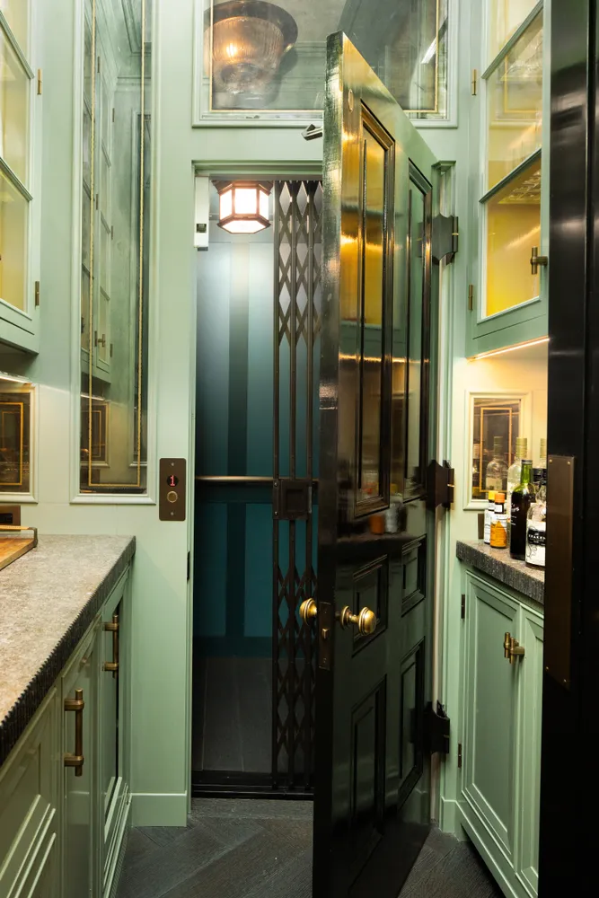 a bathroom with a sink a mirror and shower