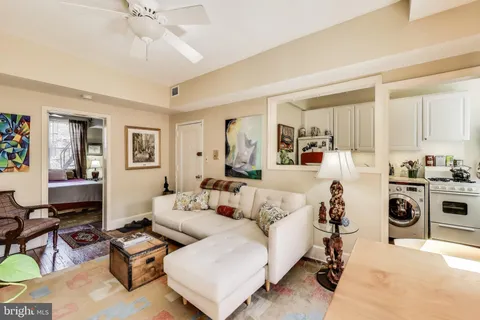 a living room with furniture