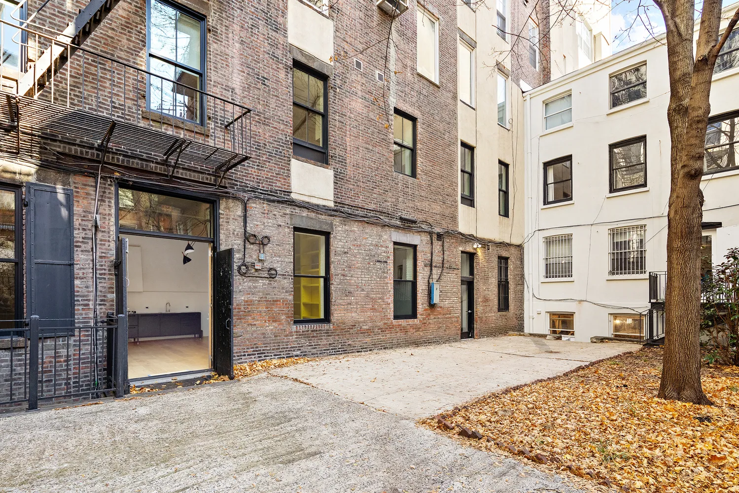 a view of a building with a street