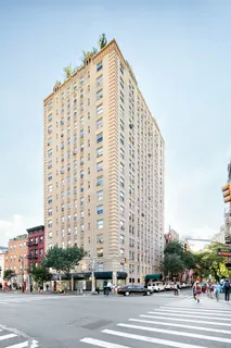 a view of a city with tall buildings