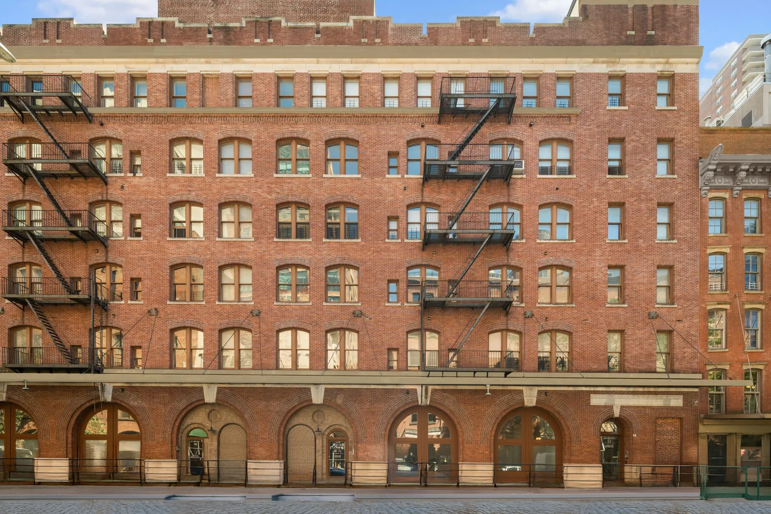 a front view of a building