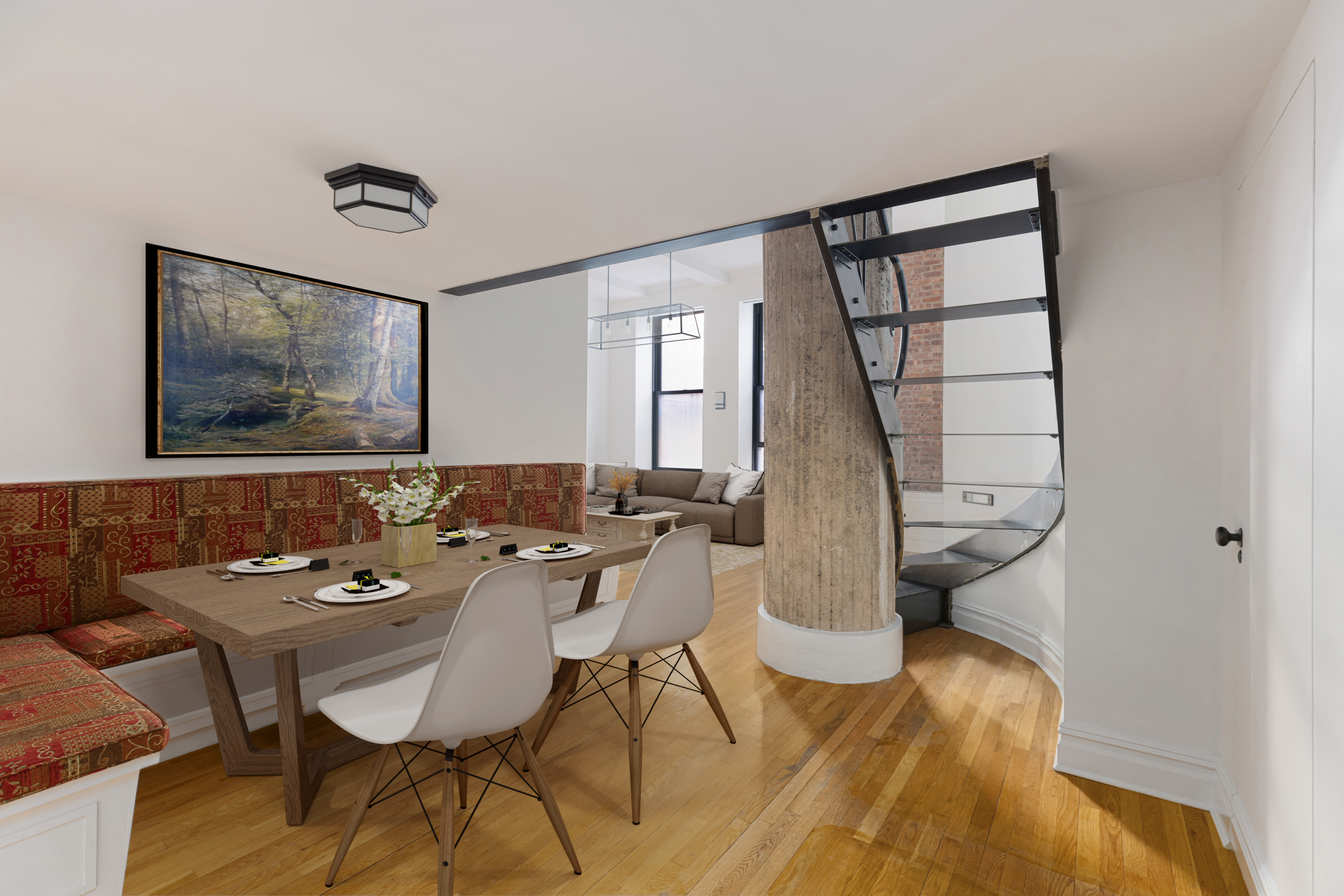 250 Mercer Street, Unit B203 Manhattan, NY 10012 - Photo 4 of 19 a view of a livingroom with furniture and window