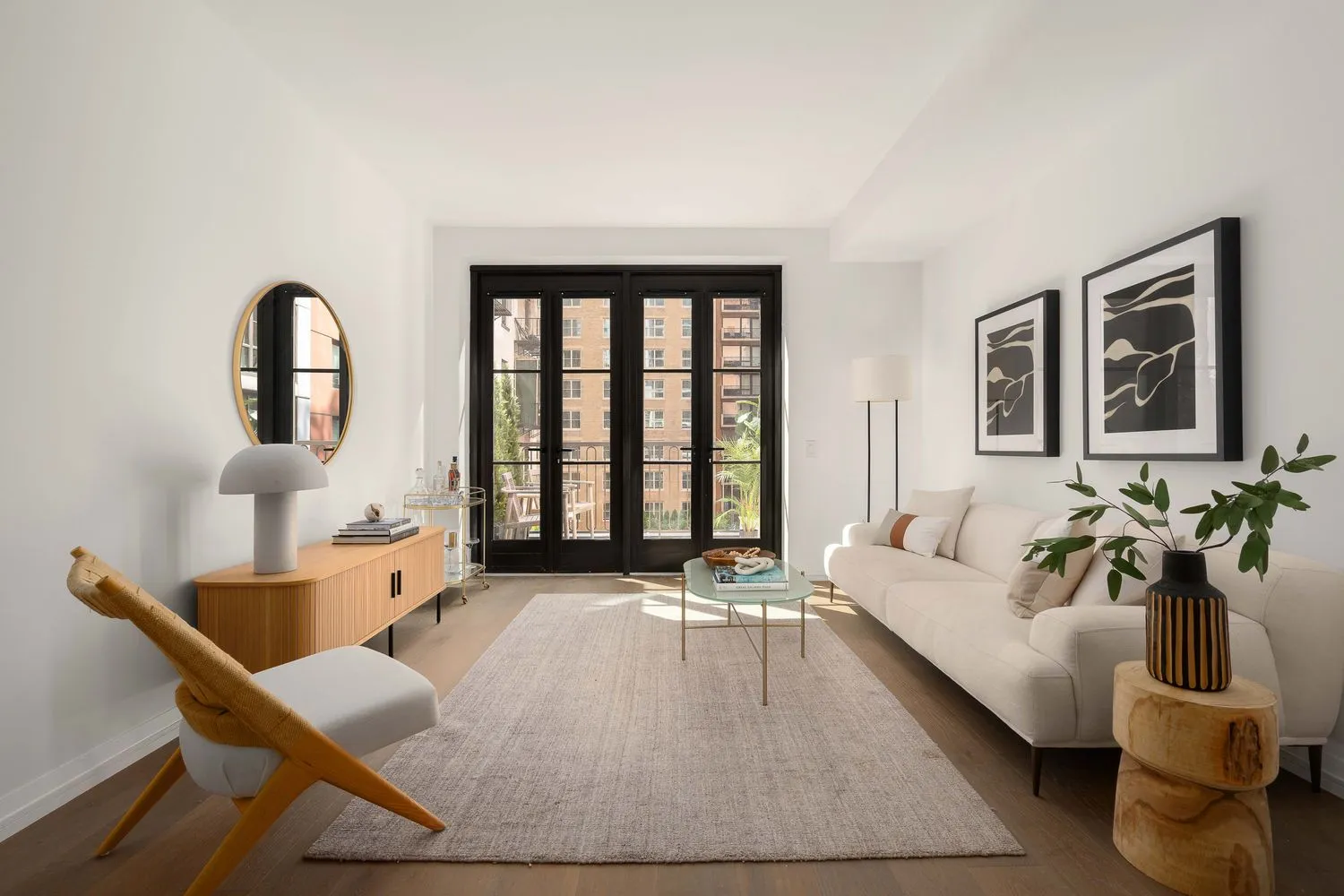 a living room with furniture and window