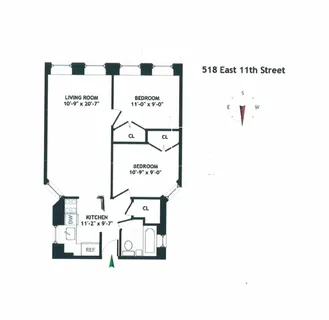 a picture of a bench in a white building