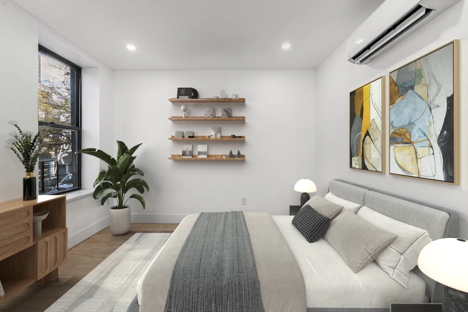 a living room with furniture