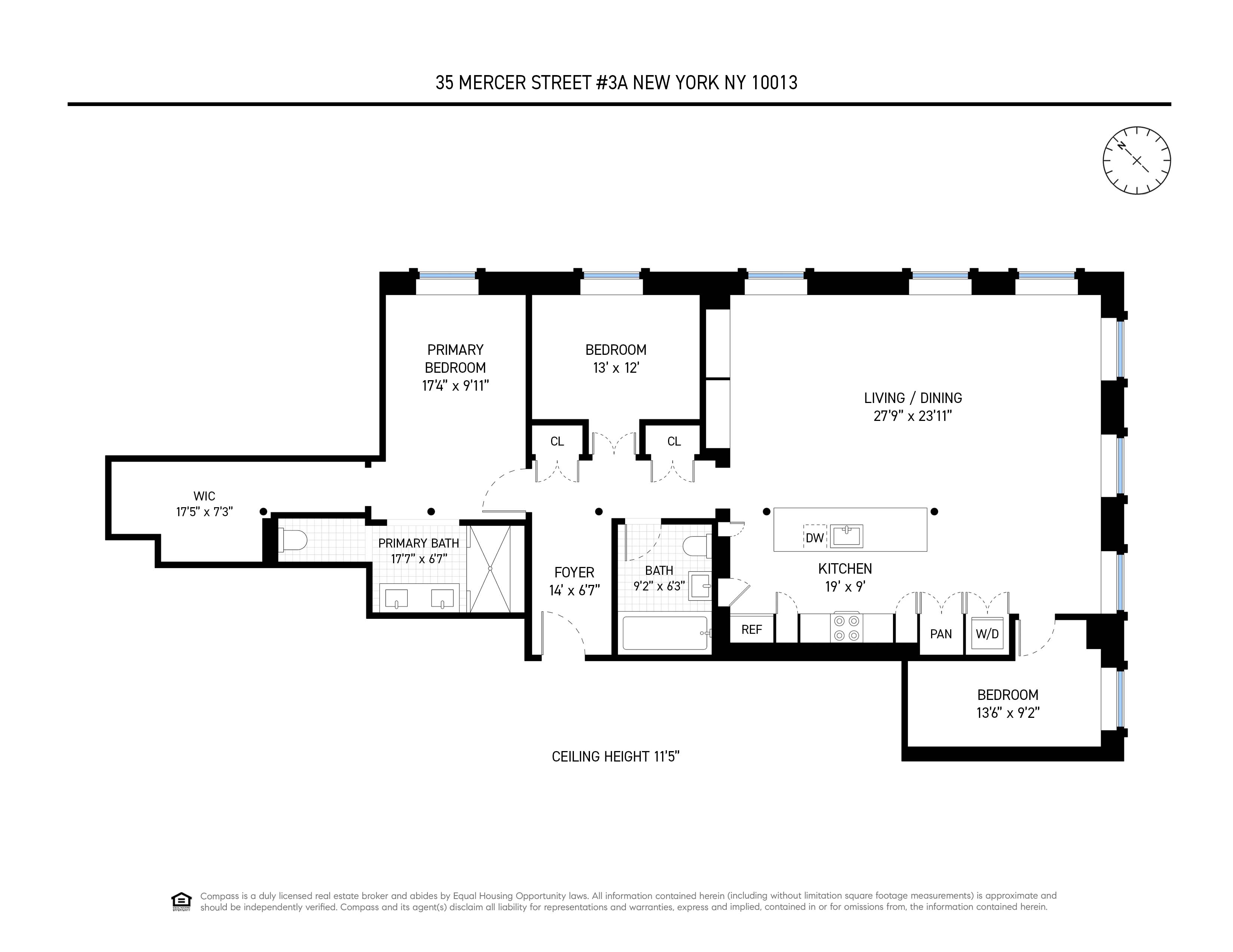 35 Mercer Street, Unit 3E Manhattan, NY 10013 - Photo 21 of 21 a picture of a floor plan