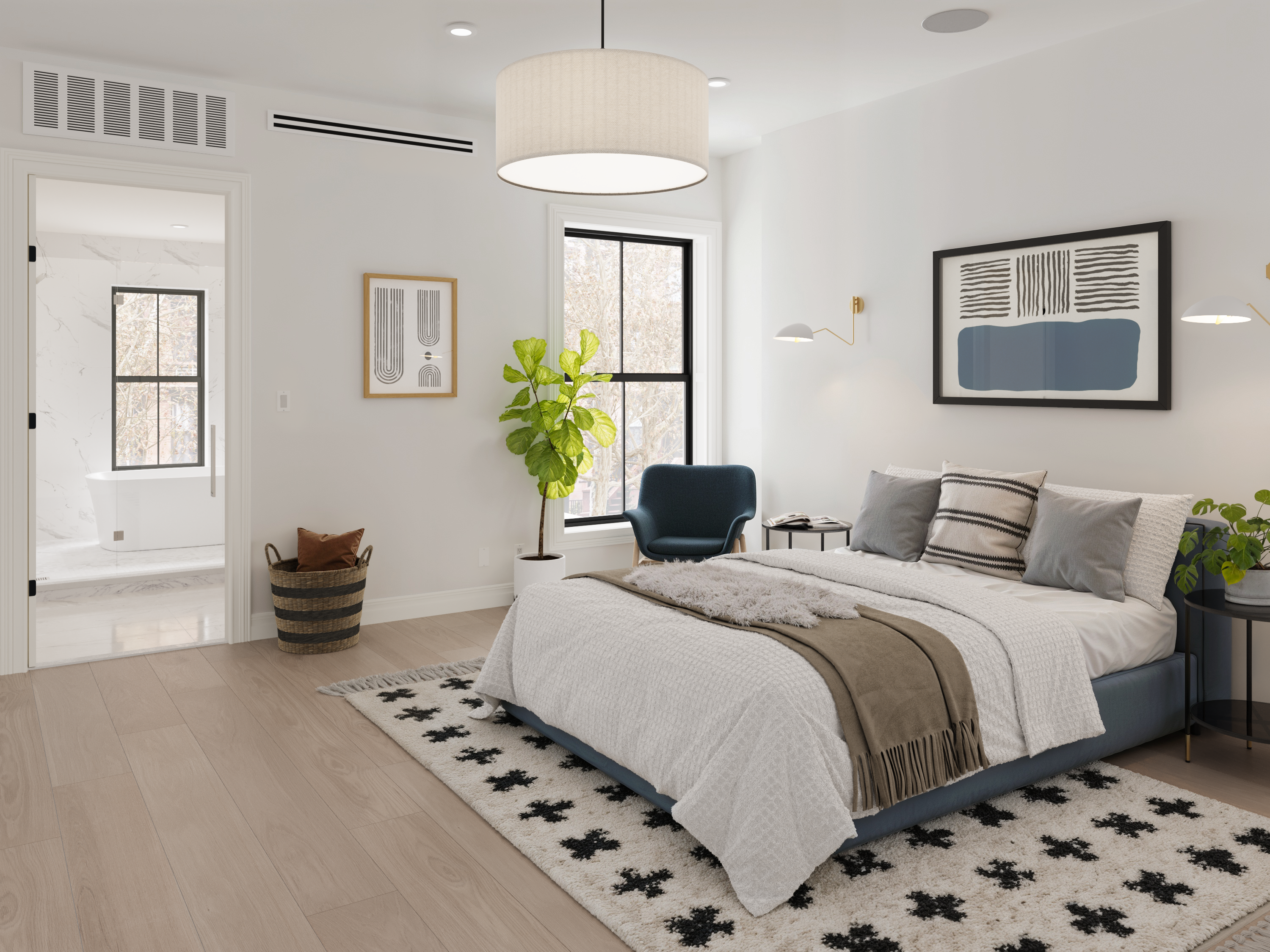 703 Park Place Brooklyn, NY 11216 - Photo 5 of 8 a bedroom with a bed and wooden floor