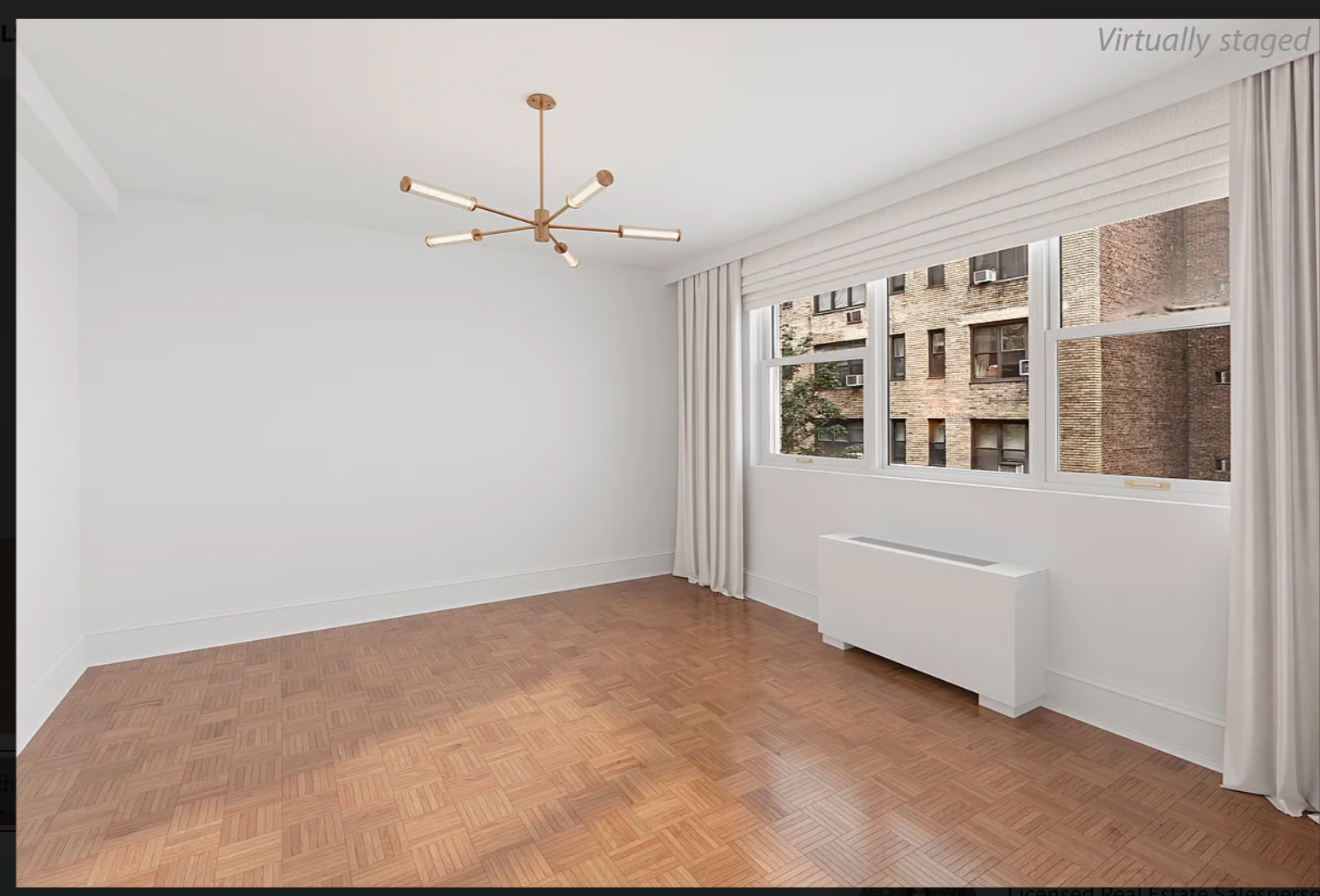 222 East 80th Street, Unit 3A Manhattan, NY 10075 - Photo 11 of 16 an empty room with chandelier fan and windows