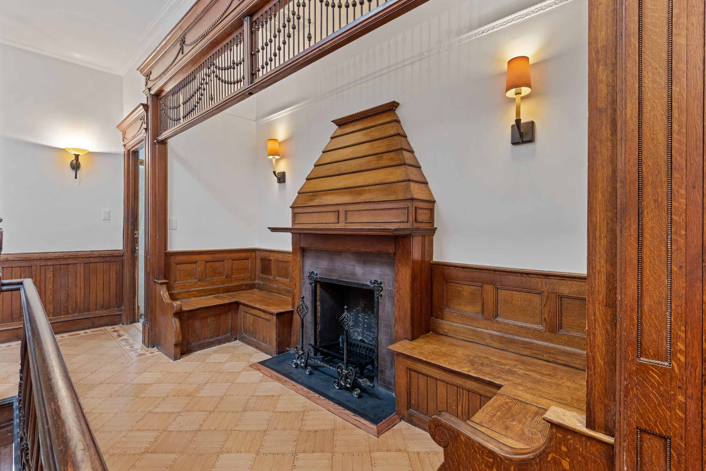 616 2nd Street Brooklyn, NY 11215 - Photo 14 of 19 a living room with furniture and a fireplace