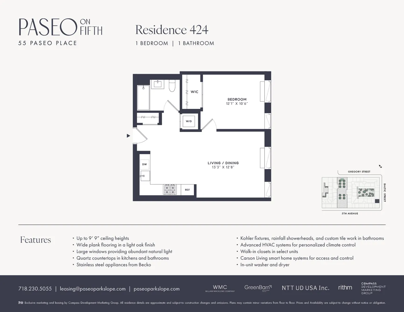 $5,195 | 55 Paseo Place, Unit 424 | Park Slope