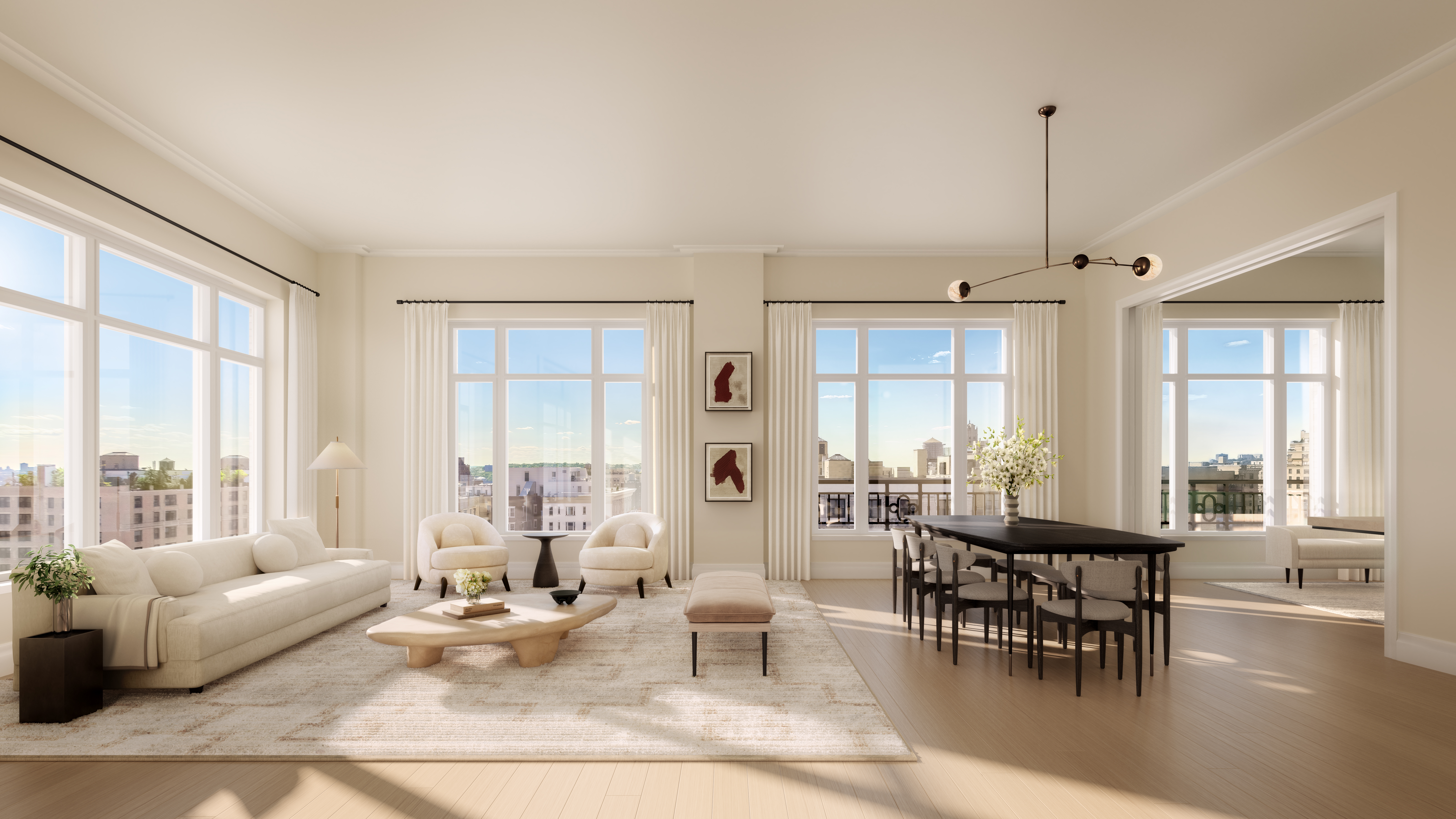 211 West 84th Street, Unit 6F Manhattan, NY 10024 - Photo 6 of 28 a living room with furniture and large windows