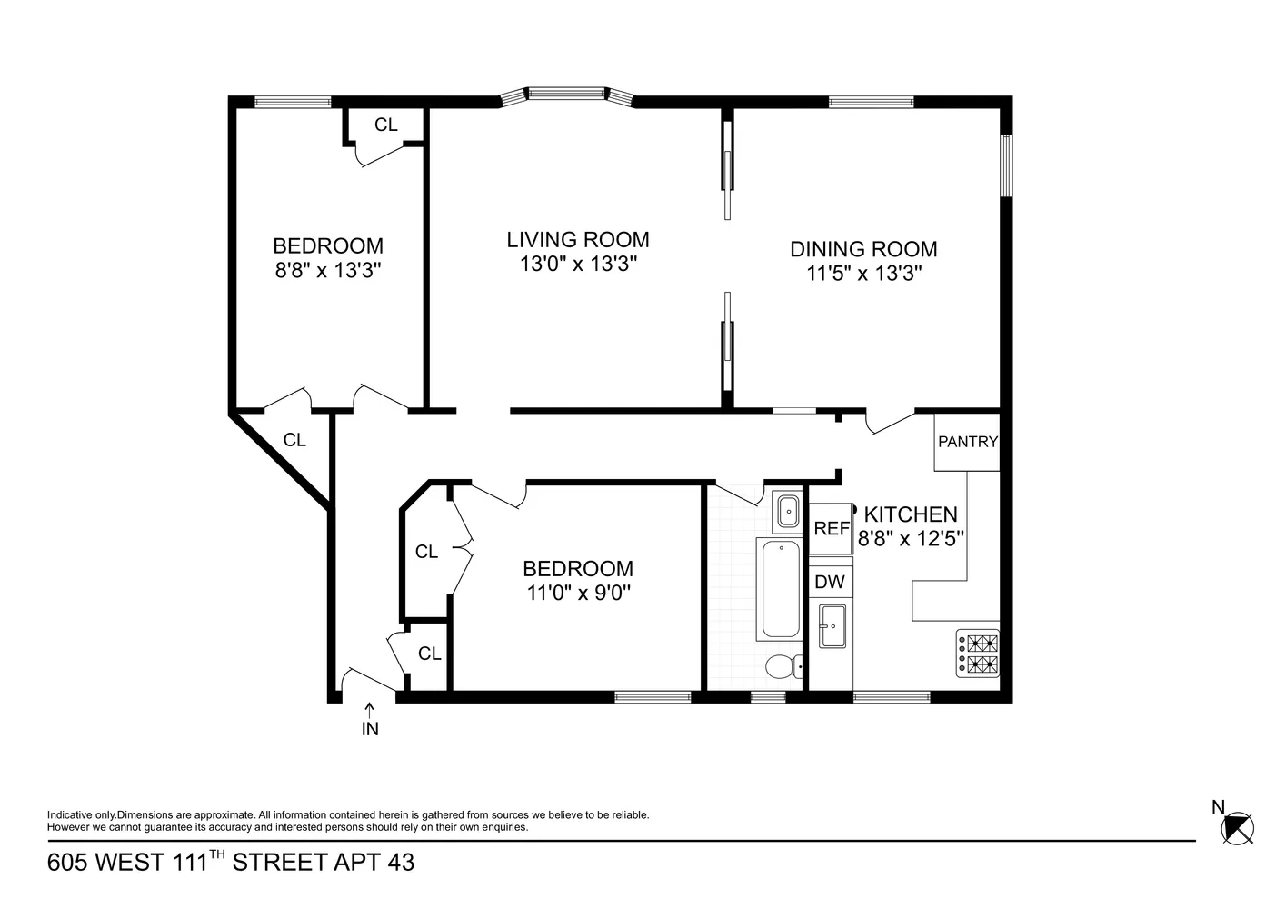 $975,000 | 605 West 111th Street, Unit 43 | Morningside Heights