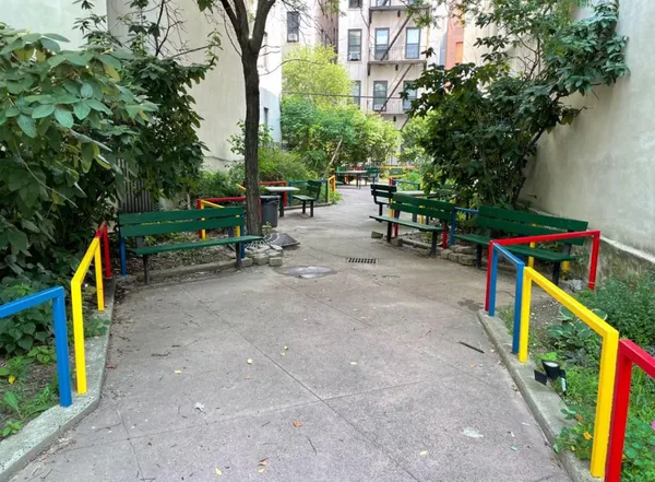 a view of outdoor space with seating