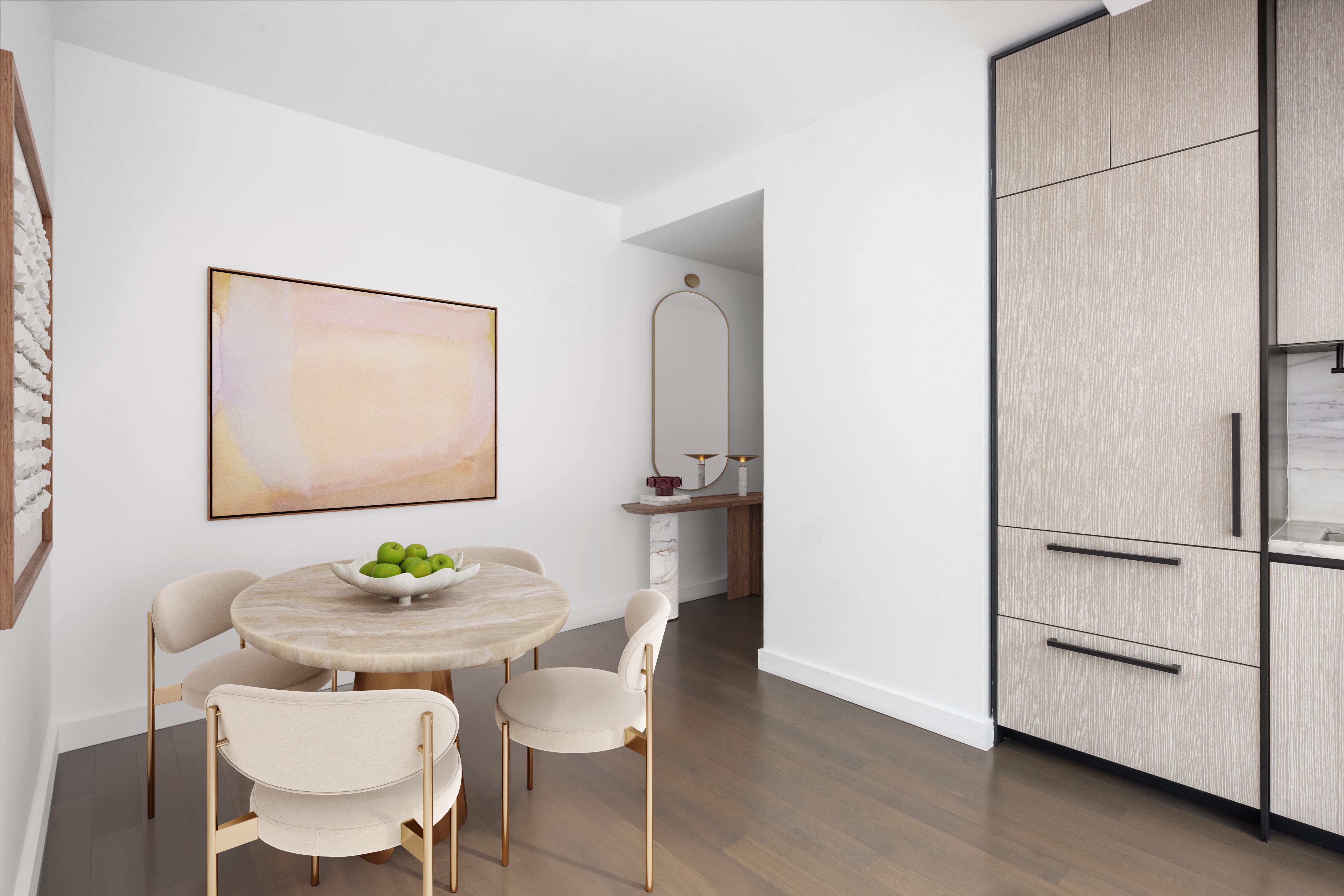 111 Murray Street, Unit 7D Manhattan, NY 10007 - Photo 5 of 17 a view of a dining room with furniture and wooden floor