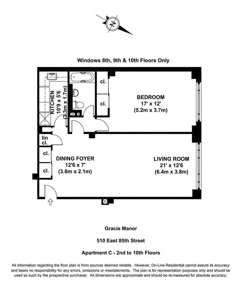$4,000 | 510 East 85th Street, Unit 10C | Upper East Side