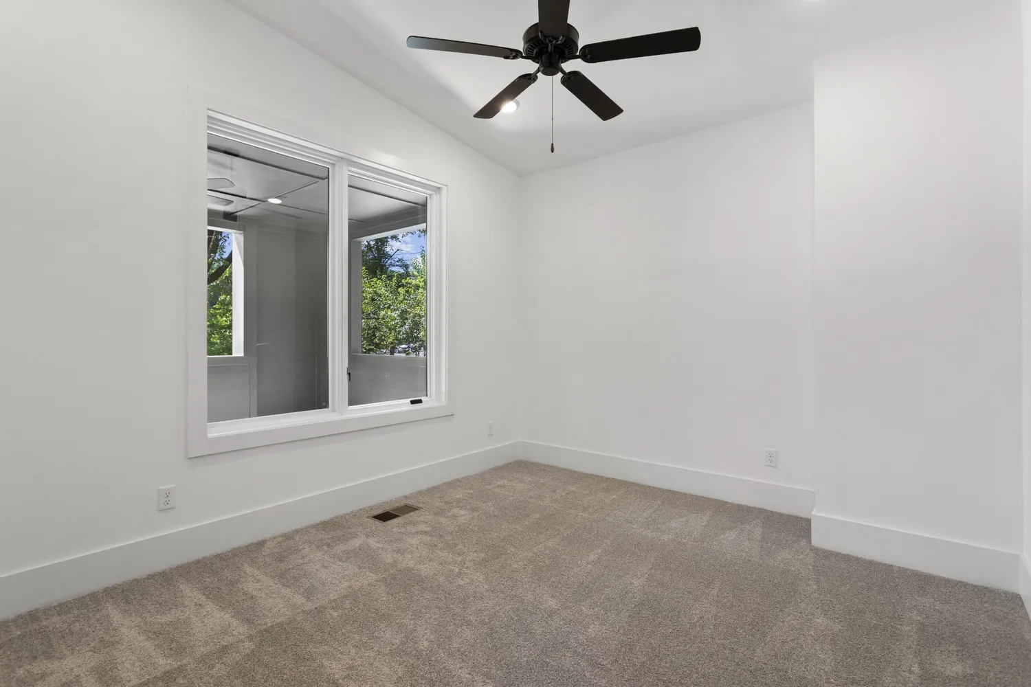 a view of an empty walk in closet