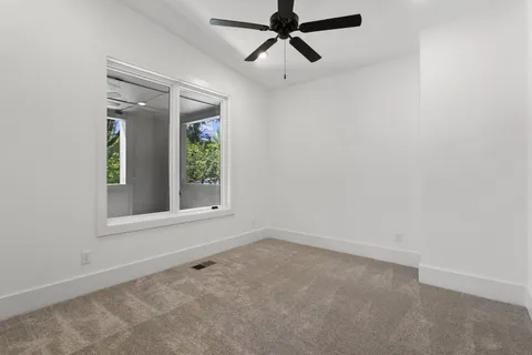 a view of an empty walk in closet