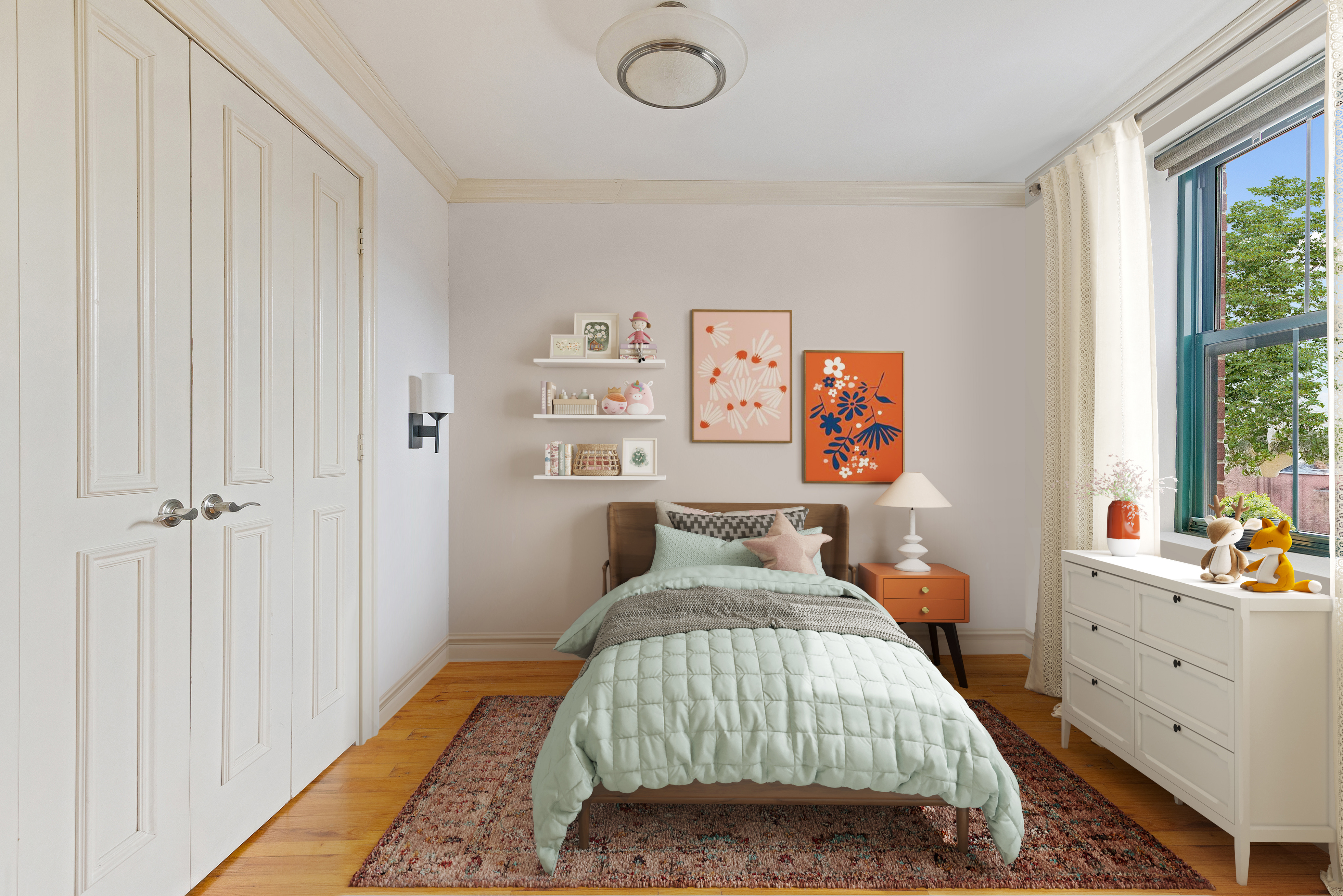 1139 Prospect Avenue, Unit 4G Brooklyn, NY 11218 - Photo 4 of 11 a bedroom with a bed and a window