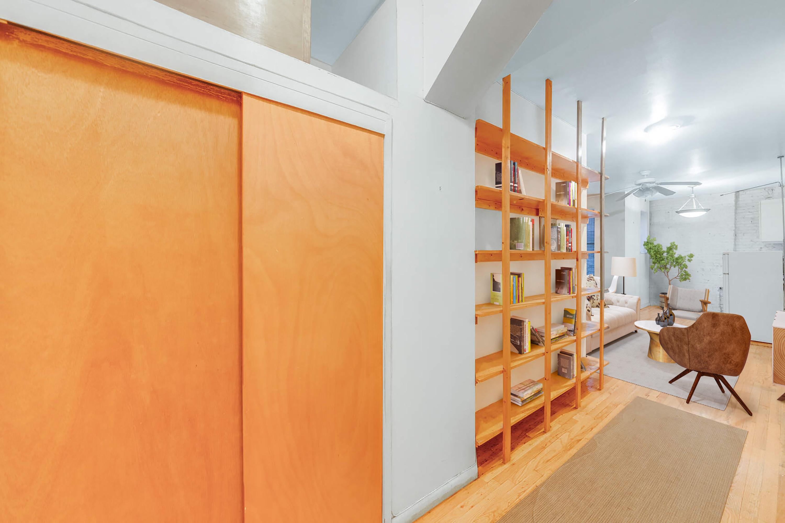 604 Riverside Drive, Unit 1B Manhattan, NY 10031 - Photo 7 of 14 a view of living room with furniture and floor to ceiling window