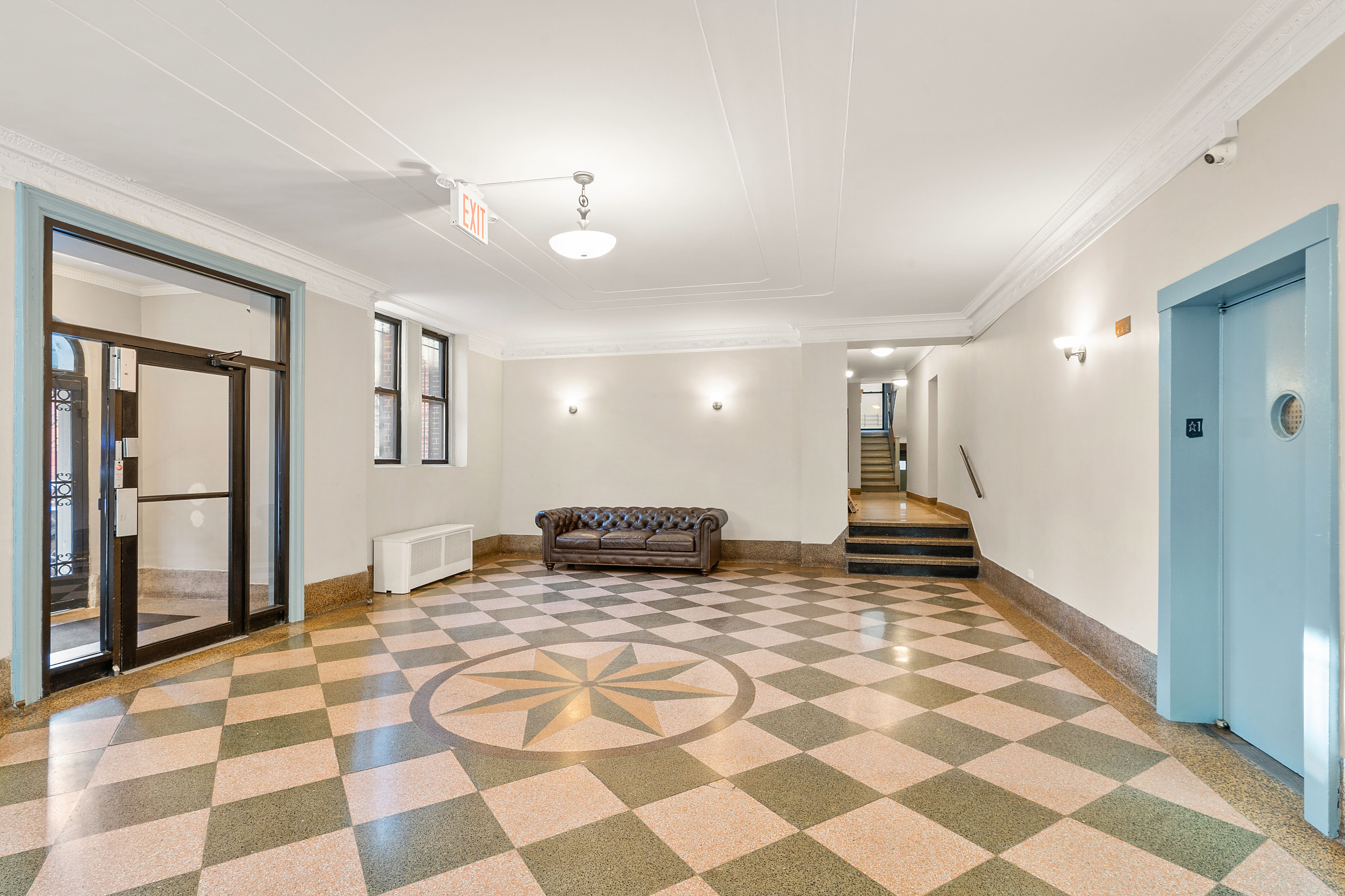 333 4th Street, Unit 2A Brooklyn, NY 11215 - Photo 11 of 12 a view of a bathroom with a black and white checkered floor